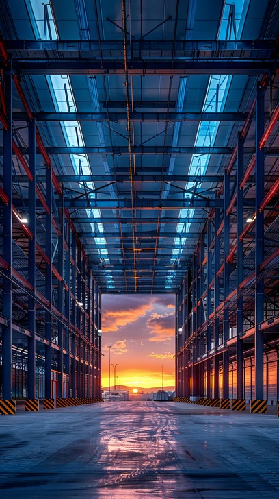sunset industrial vista stockcake